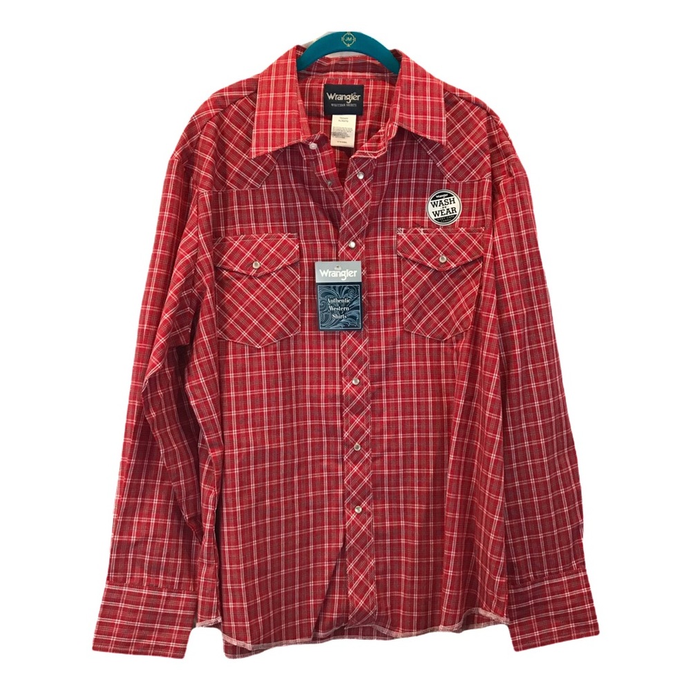 🇺🇸ALS🇺🇸 NWT XL Red Wrangler Western Shirt - Picture 1 of 12